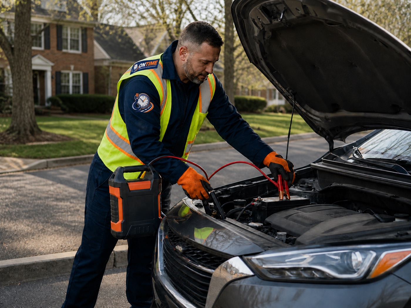 ONTIME roadside assistance operator responding to a customer-authorized service call